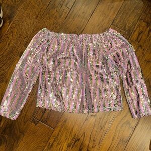 Off the shoulder sequin top